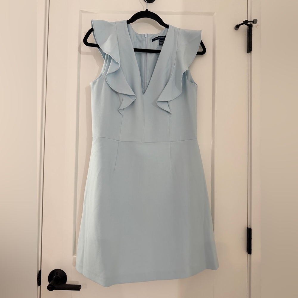 French Connection Light Blue Ruffle Mini Dress
